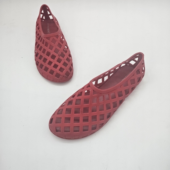 Jeffrey Campbell JELLZ Red Perforated Jelly Flat Women’s US 10 Preowned - Picture 2 of 9